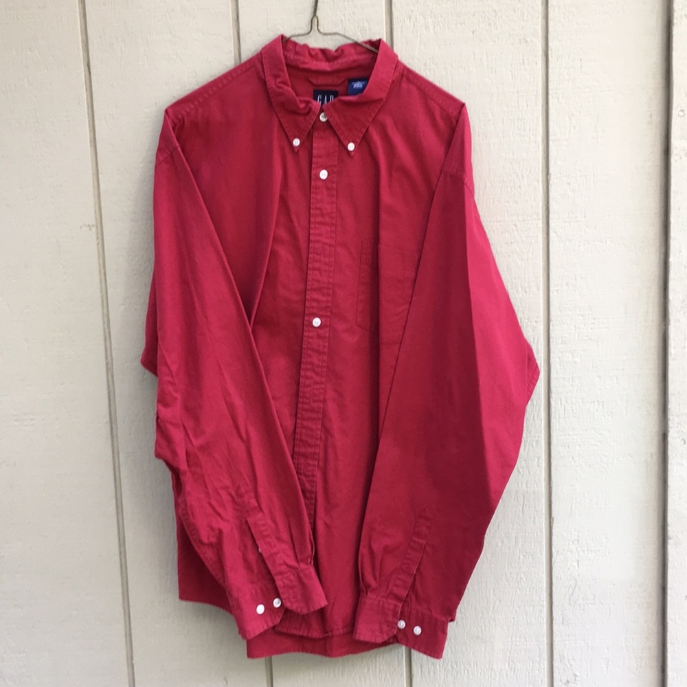 Men’s Red LS GAP button down